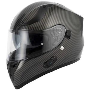 VCAN H128 S7 ECE 22.06 ACU Gold Bluetooth DVS Full Face Motorcycle Helmet  Black - Picture 1 of 2
