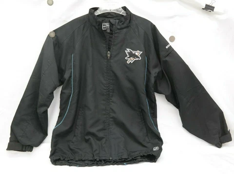 Men's Reebok San Jose Sharks Jacket Medium M Black EL Cover
