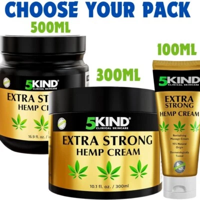 5KIND CLINICAL SKINCARE 5kind Extra Strong Hemp Cream 100ml for Joints & Muscles Rich in Natural Extract