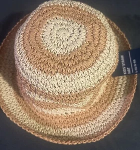 Kids Straw Sun hat Old Navy Straw Sun Hat - L/XL New Beach Hat, Striped - Picture 1 of 3