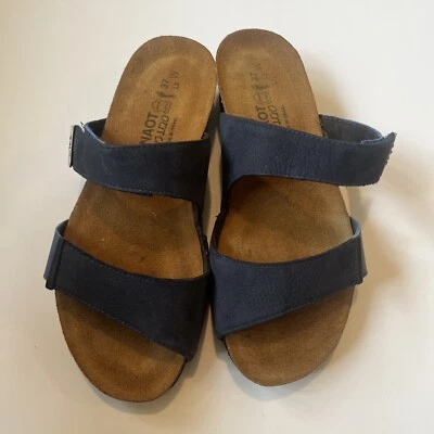 Cuñas sin cordones Naot Jacey azul marino para mujer talla 6 correas anchas Foto 1 de 4