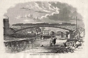 Acueducto del sistema de agua Washington DC Rock Creek Bridge #6 Pennsylvania Ave 1860 - Imagen 1 de 1