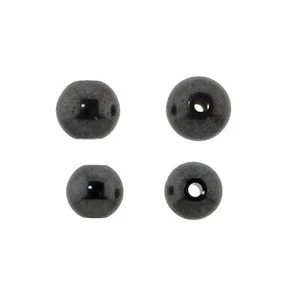 Par de bolas de anillo de cuentas cautivas de repuesto de hematita perforadas a través de 4 y 5 mm - Imagen 1 de 2