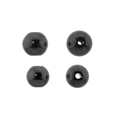 Par de bolas de anillo de cuentas cautivas de repuesto de hematita perforadas a través de 4 y 5 mm Foto 1 de 2