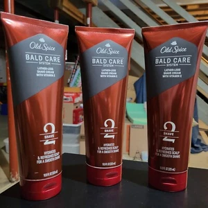 3 Ct Old Spice Bald Care System Lather Less Vitamin E Shave Cream 10.9oz  - Picture 1 of 4