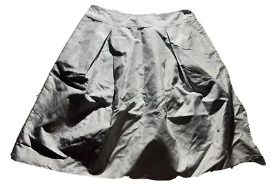 Martin + Osa Talla 4 Falda Longitud 22” Bolsillos Laterales de Seda Cremallera Plisada #ST3 Foto 1 de 4