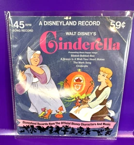 Vintage 1975 Disneyland Record Walt Disney's CINDERELLA 45 RPM ~ 4 Songs~ Great! - Bild 1 von 6