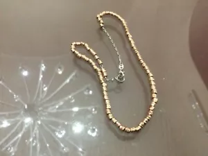 925/1000 ROSE GOLD GALVANIC NUGGET NECKLACE Mod. DODO.NEW.43 cm - Picture 1 of 6