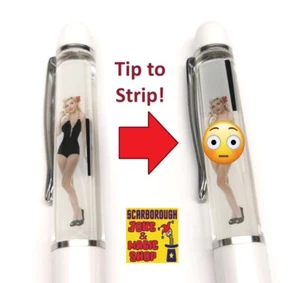 1x Tip & Strip Nude Lady Pen ~ Cheeky Adult Novelty Female Biro Gift - Picture 1 of 2