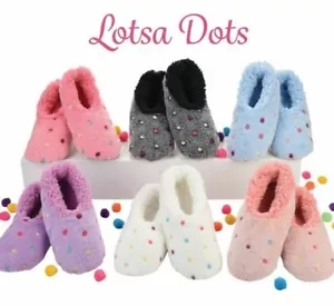 Snoozies washable soft cosy Slippers Lots Dots & spots Colours assorted New - Picture 1 of 1