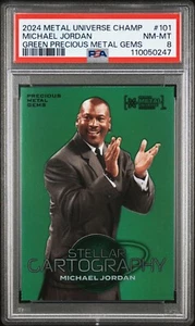 Michael Jordan 2024 Skybox Metal Universe Champions GREEN Precious GEMS #/10 PSA - Picture 1 of 2