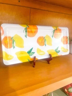 Bandeja barbacoa picnic exterior melamina limón y naranja Foto 1 de 2