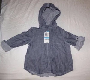 Camisa Chambray con capucha para niños pequeños First Impressions, 24 nuevas, granito claro - Imagen 1 de 6