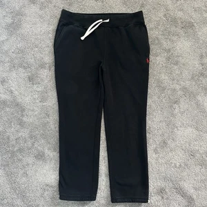 POLO RALPH LAUREN Mens Large Black RL Fleece Sweatpants Jogger Pants - Picture 1 of 12