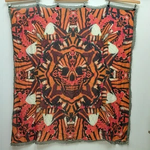 Alexander McQueen Skull Tiger Moth Print Silk Chiffon Scarf - Picture 1 of 6