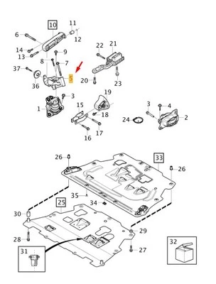 VOLVO V60 MK2 Cross Country Right Side Engine Anchorage 31480551 NEW GENUINE - Image 1 of 2
