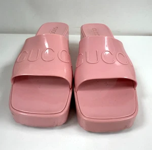 Gucci Damen Rosa Jelly Plateau Pantoletten Sandalen Absatz Größe 9 - Bild 1 von 6