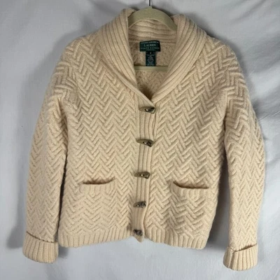 Ralph Lauren Exclusive Hand Knit 100% Wool Sweater Horn Toggle Buttons Small - Image 1 of 4