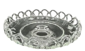 Vintage Bowl Pedestal Glass L. E Smith Colonial Lace Edge Depression Etched - Picture 1 of 8