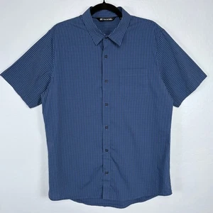 Travis Mathew Plaid Button Down Shirt Size Large Blue Business Casual Golf Work - Picture 1 of 11
