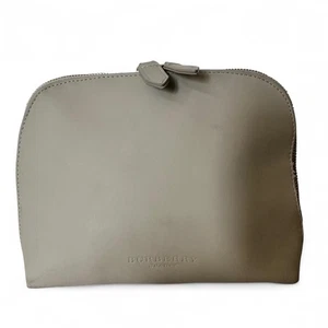 Borsa cosmetica Burberry Beauty Stone in pelle grigia custodia da viaggio autentica - Foto 1 di 8