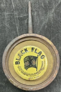 Estaño de publicidad tampón en polvo bandera negra vintage coleccionable Stk#6@4 - Imagen 1 de 7