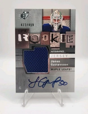 2009-10 SPx Rookie Auto Jersey /499 Jonas Gustavsson #176 Rookie Auto RC - Image 1 of 2