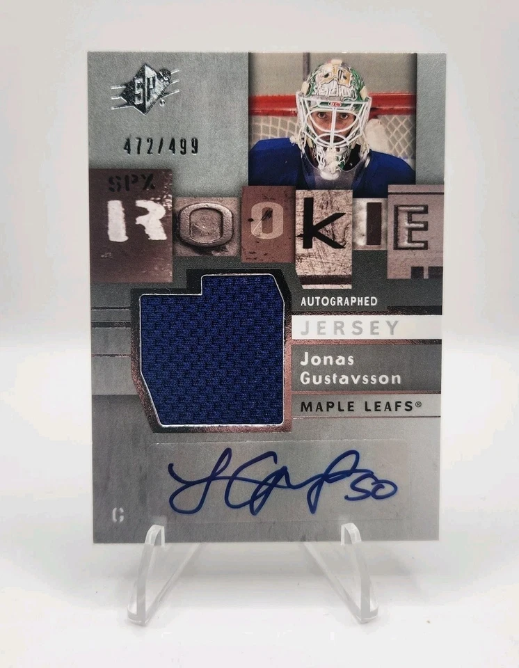 2009-10 SPx Rookie Auto Jersey /499 Jonas Gustavsson #176 Rookie Auto RC - Image 1 of 2
