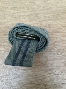 Khaki Green And Brown Woven Belt With Brass Buckle. Total Length 38” - Picture 1 of 9