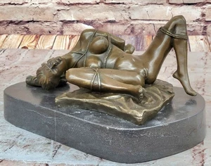 Handarbeit 100 % Heißguss Bronze signiert Skulptur Statue Frau Akt Modeling Girl - Bild 1 von 10