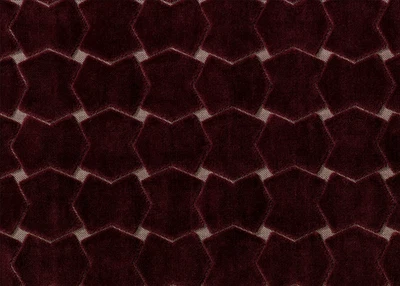 Бархатная обивочная ткань с петлями Carnegie 2,375 ярда 11 бордовая с геометрическим вырезом - Изображение 1 из 4