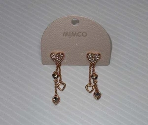 BRAND NEW MIMCO LOVELY HEART DROP EARRINGS (RG) - Bild 1 von 11