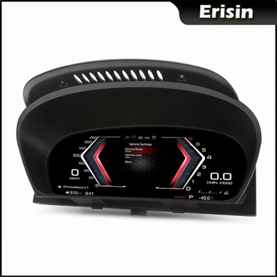 ERISIN Cuadro de instrumentos velocímetro digital HD LCD 12,3" BMW SERIE 5 E60 E61 X5 E70 X6 E71