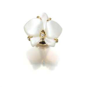 Kolczyki Auth Cartier Caresse d'Orchidees par MOP Diament POJEDYNCZY 18K YG