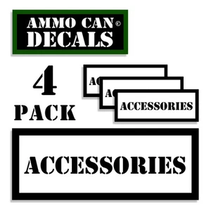 ACCESSORIES Ammo Can Stickers Ammunition Gun Case Labels Decals 4 pack 3"x1.15WT - Picture 1 of 2