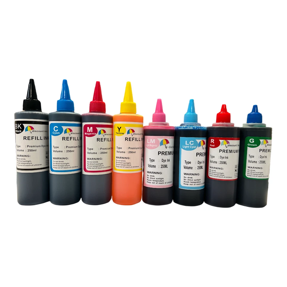 8pk Compatible Refill Ink Bottles 8 X 250ML For CANON PRO 9000 MARK II CISS - Image 1 of 2