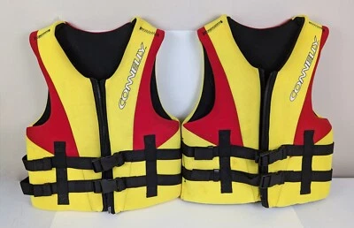 Chaleco Salvavidas Connelly Juvenil Amarillo/Rojo 50-90 libras Tipo III PFD Unisex Lote de 2 Foto 1 de 4