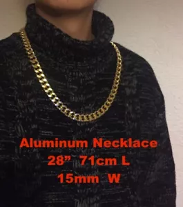 AL Big Long Light Weight Necklace 28" 15mm, Unisex Christmas Birthday Present - Picture 1 of 5