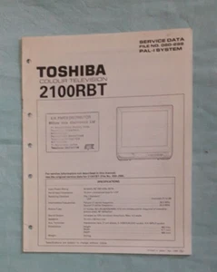 Toshiba 2100RBT Colour Television Service Data - Picture 1 of 3