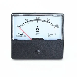 DC 0-200A/75mV Analog Panel Meter Ammeter Gauge DH-670 - Picture 1 of 3
