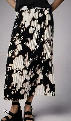 Maxi Falda Simply Vera Wang Arrugada Mujer Talla 2XL Plisada Negra NUEVA Floral Modesta Foto 1 de 4
