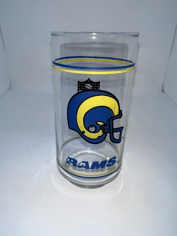 Vintage NFL Collectible ~ 1988 Los Angeles Rams Mobil Drinking Glass C2Y Cover