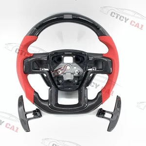 Custom Carbon Fiber Steering Wheel for Ford F150 F250 Gen 13 Raptor 2015 - 2020 - Picture 1 of 9
