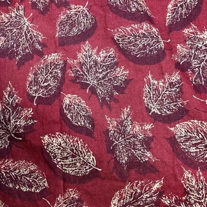 Gold leaves on Burgundy Red Background 100% Cotton Fabric 3 yards to sew VIP - Picture 1 of 4