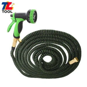 75 Ft 3X Leakproof Expandable Flexible Fit For Garden Water Hose & Spray Nozzle - Picture 1 of 10