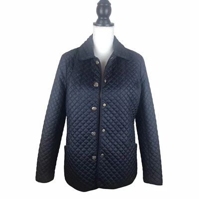 Chaqueta acolchada Brooks Brothers 346 Diamond para mujer talla 10 Petite azul marino clásica Foto 1 de 4