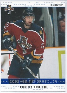 2002-03 Be A Player Memorabilia KRISTIAN HUSELIUS Florida Panther SAPPHIRE #/100