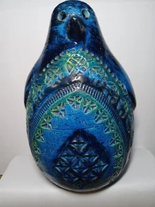 Vintage Aldo Londi Bitossi Penguin Rimini Blue  Collection MCM Italy 8" Tall - Picture 1 of 17