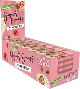 Go Ahead Yogurt Breaks Strawberry Biscuits , Creamy Yogurt Coated Snack 35g - Picture 1 of 5