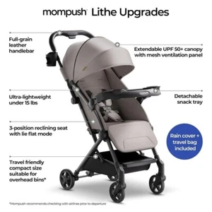 Mompush Lithe V2 Lightweight Stroller+Snack Tray Fold Airplane Ready Stroller - Picture 1 of 5